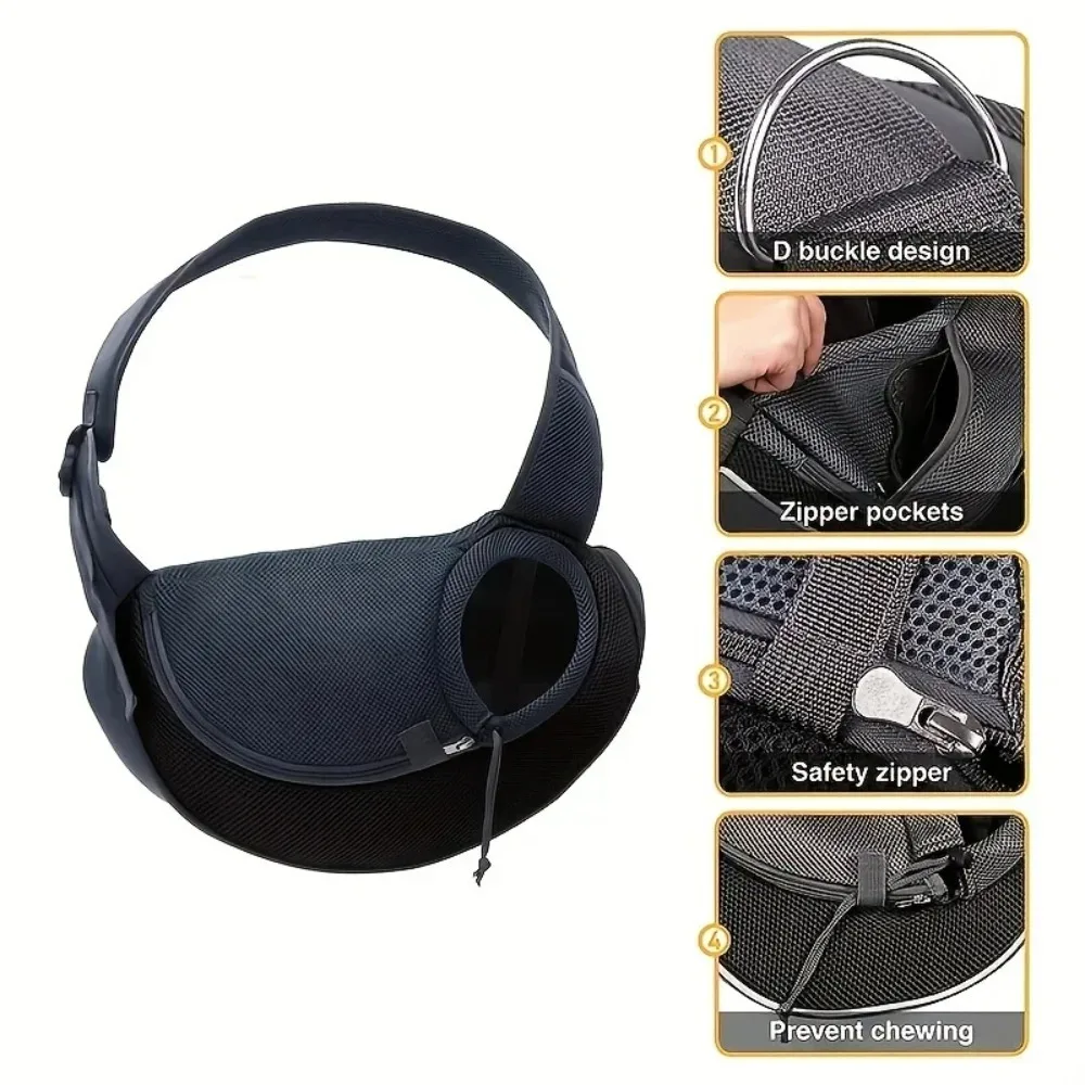 Mochila Sling para Cães de Pequeno Porte Respirável para Viagem - Imagem 4