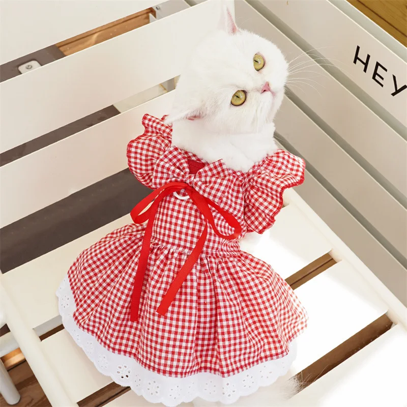 Vestido Floral para Cães Médios de Algodão e Poliéster com Laço - Image 2