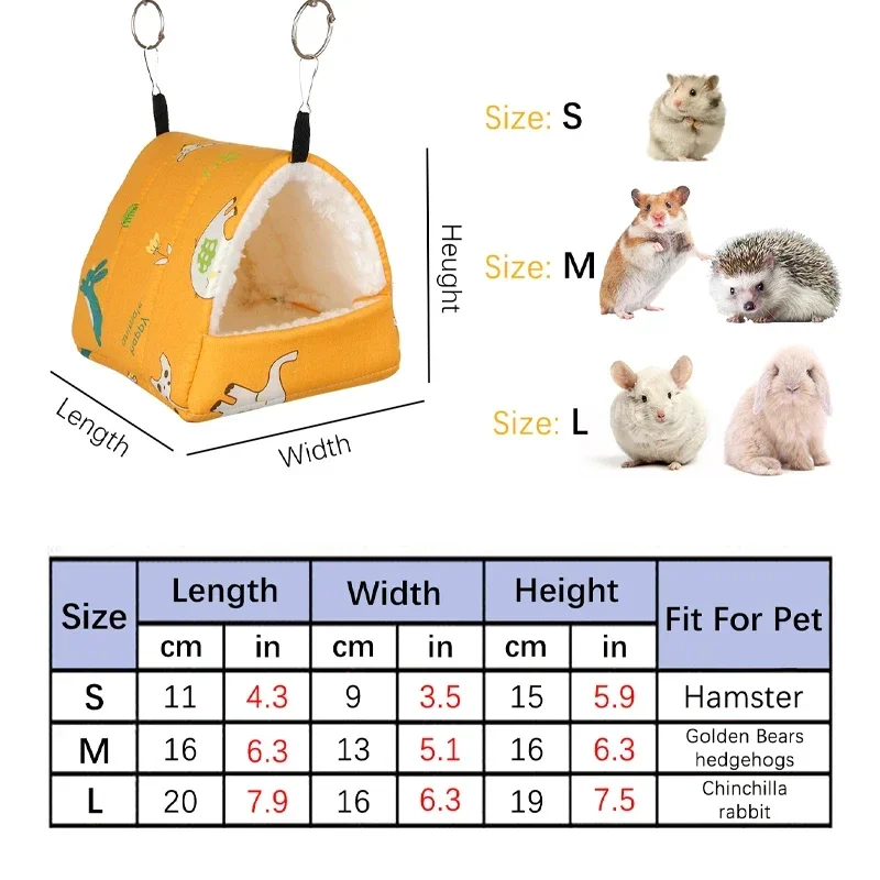 Cama Suspensa para Pássaros e Hamsters de Algodão Estampado - Imagem 3