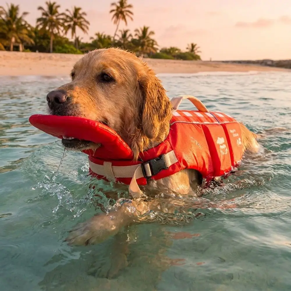Colete Salva-Vidas para Cães de Poliéster Ajustável para Natação - Image 2