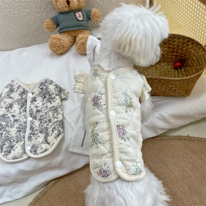 Colete para Gatos e Cães Pequenos Estilo Chinês com Gaze de Algodão - Imagem 2