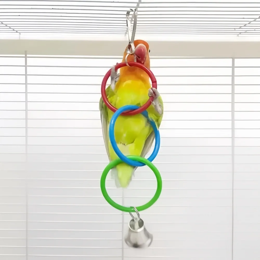 Brinquedo de Argola para Pássaros de Plástico Colorido para Gaiola - Imagem 3