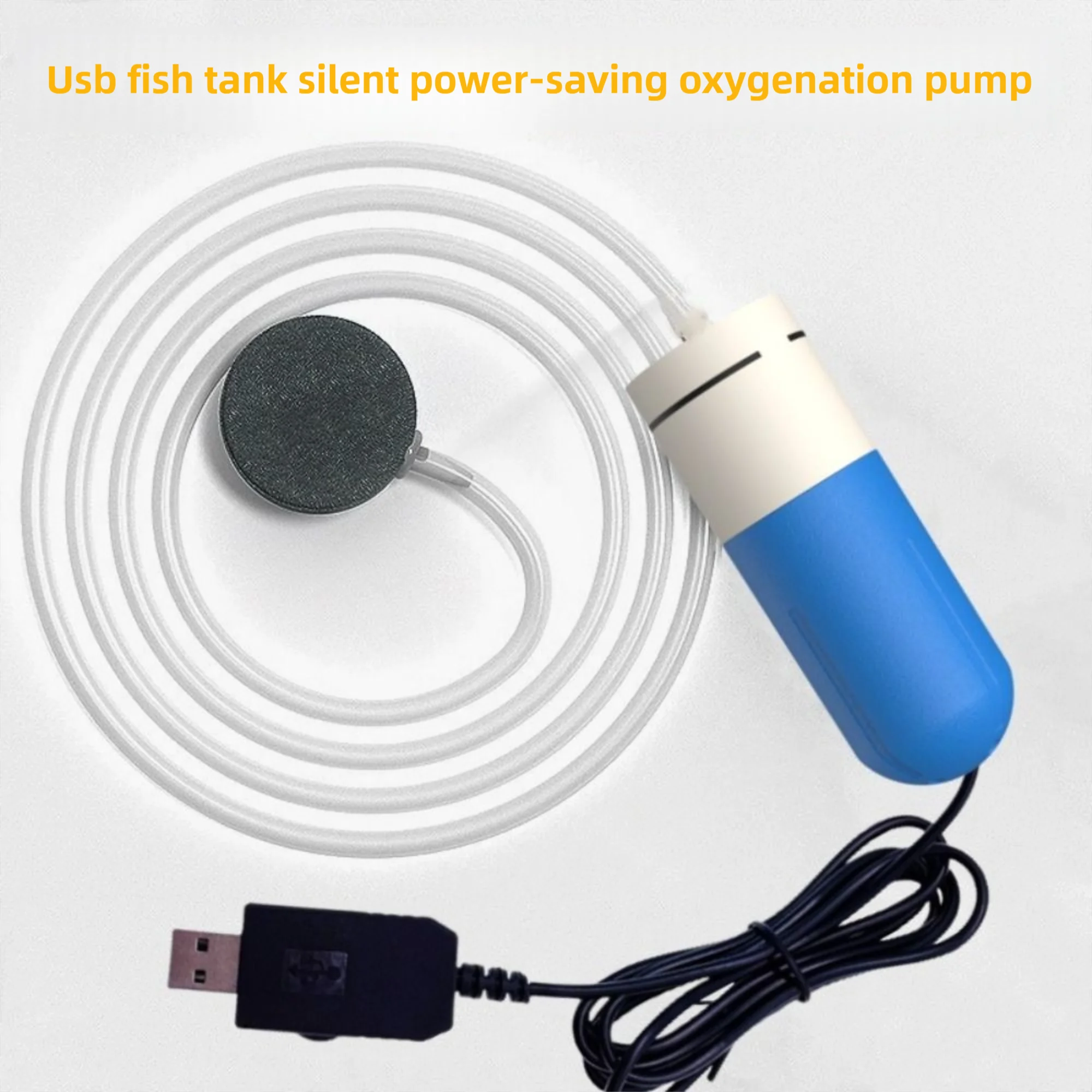 Bomba de Ar para Aquário USB Portátil com Pedra de Ar - Imagem 2