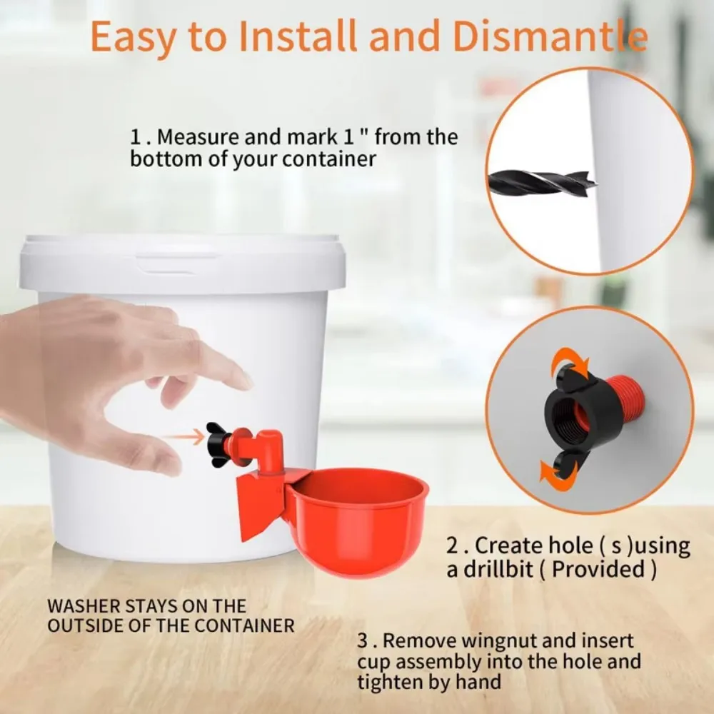 Bebedouro Automático para Aves com Copo de 6,6 cm de Diâmetro - Imagem 5