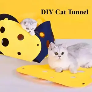túnel dobrável para gatos de feltro