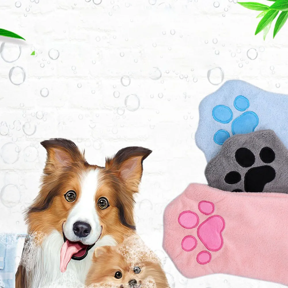 luva de toalha absorvente para pets