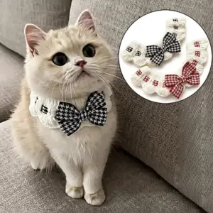 coleira de crochê para gatos
