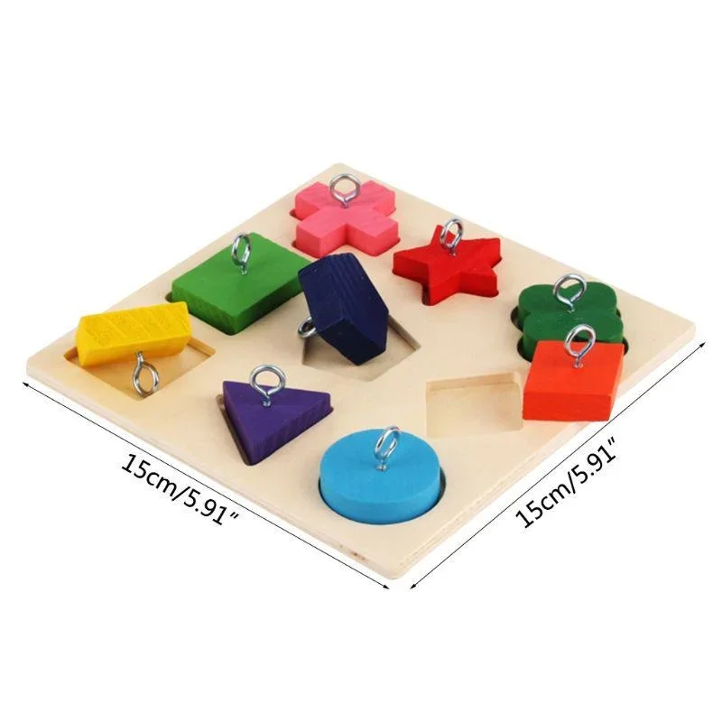 Brinquedo de Madeira para Papagaio com Blocos Interativos 15x15 cm - Imagem 2