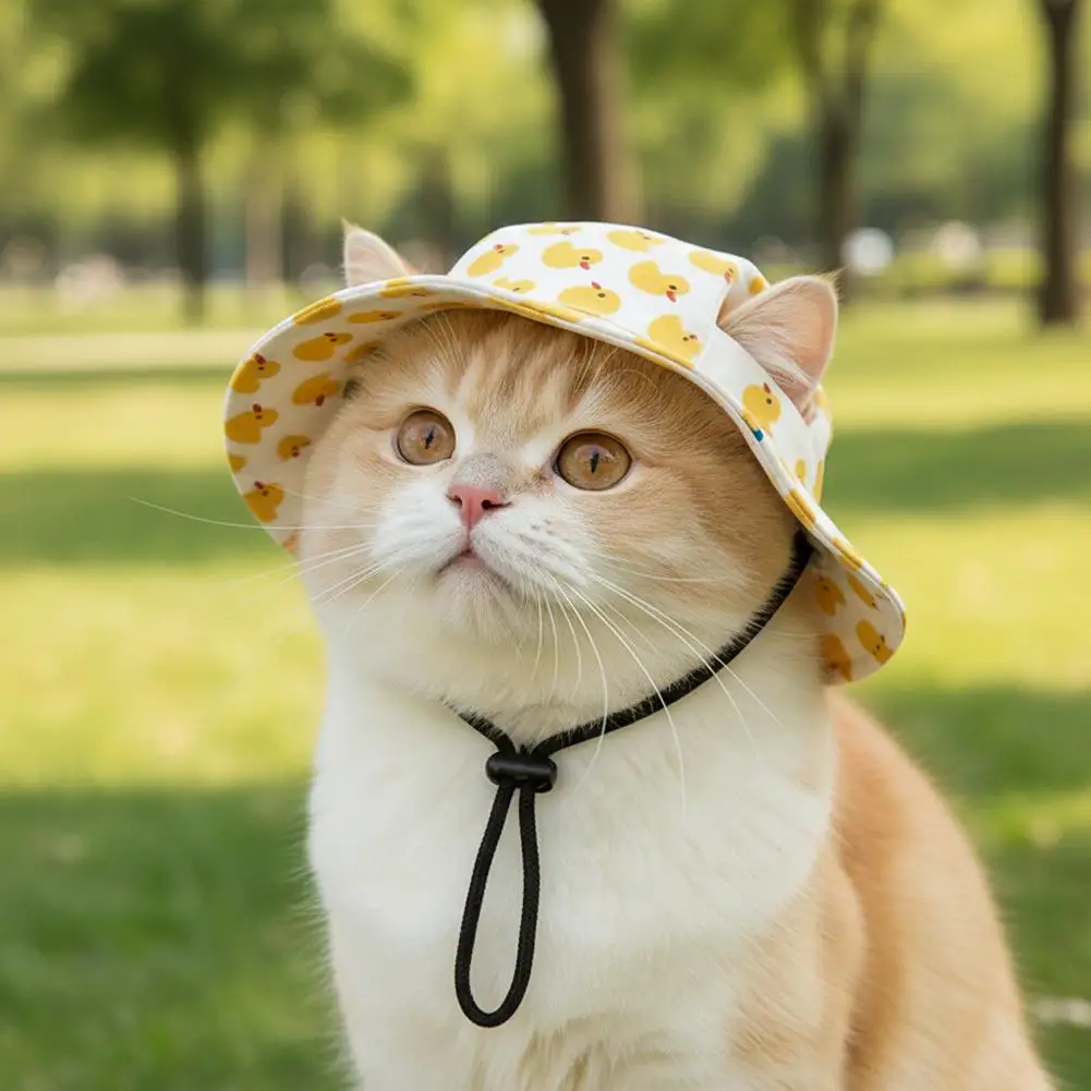 Chapéu para Gatos Ajustável com Alça Elástica para Passeio - Imagem 3
