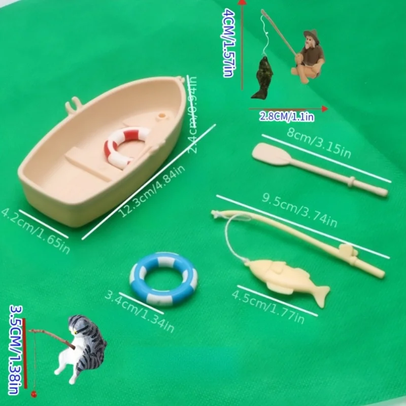 Barco de Pesca Miniatura para Decoração de Aquário - Imagem 3