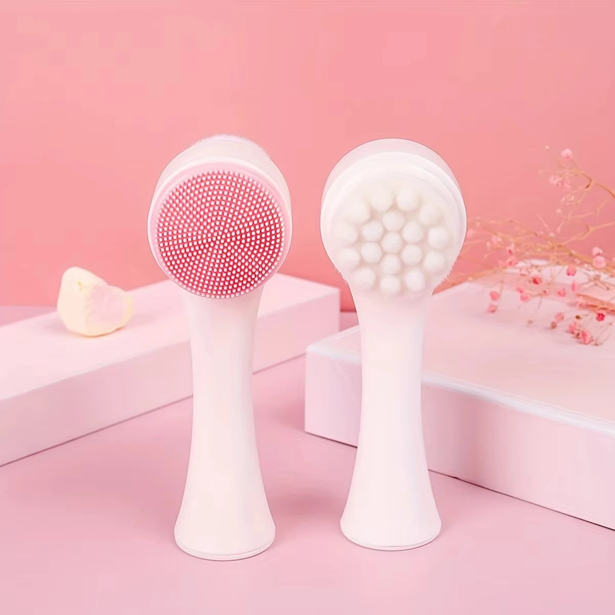 Limpador de Patas para Cães de Silicone Dupla Face Rosa - Imagem 4