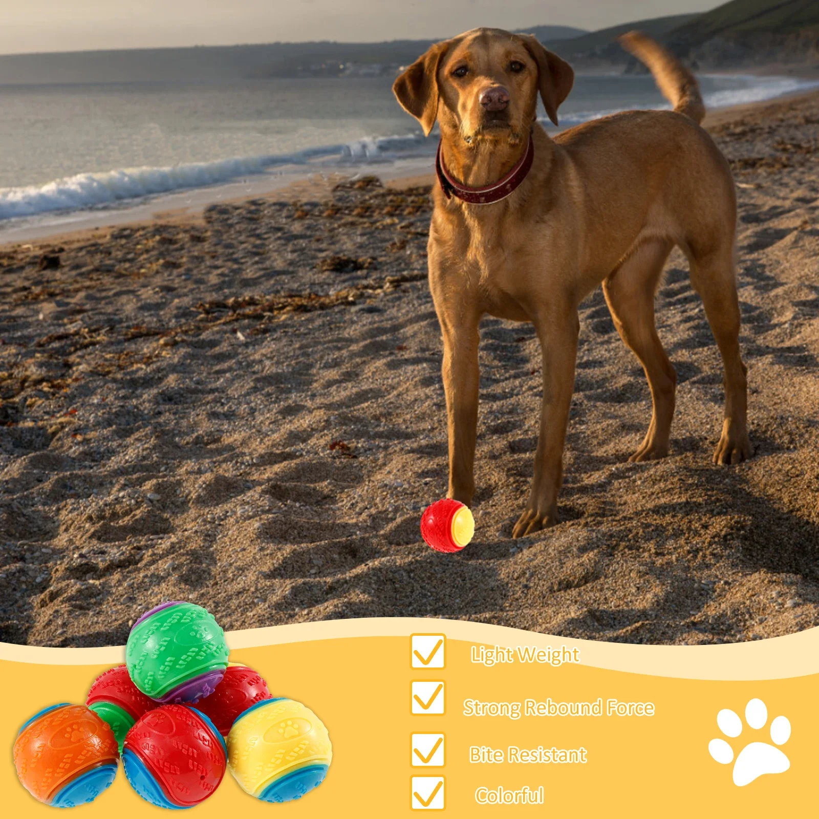 Bolas de Brinquedo para Cães Squeaky TPR 6 Peças para Morder - Imagem 6