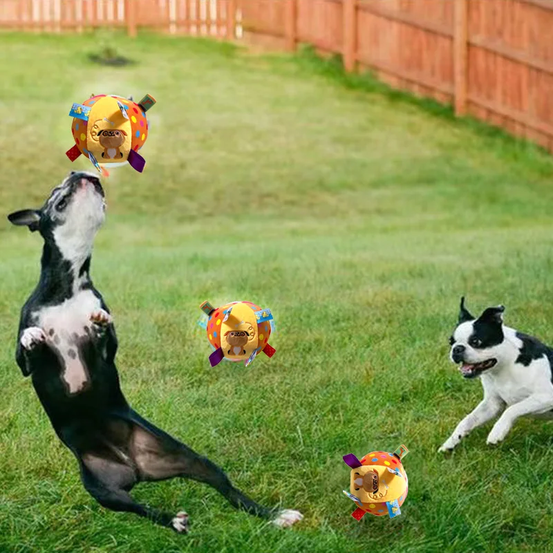Brinquedo Bola de Pelúcia Vocal para Cães com Sino Interativo - Imagem 5