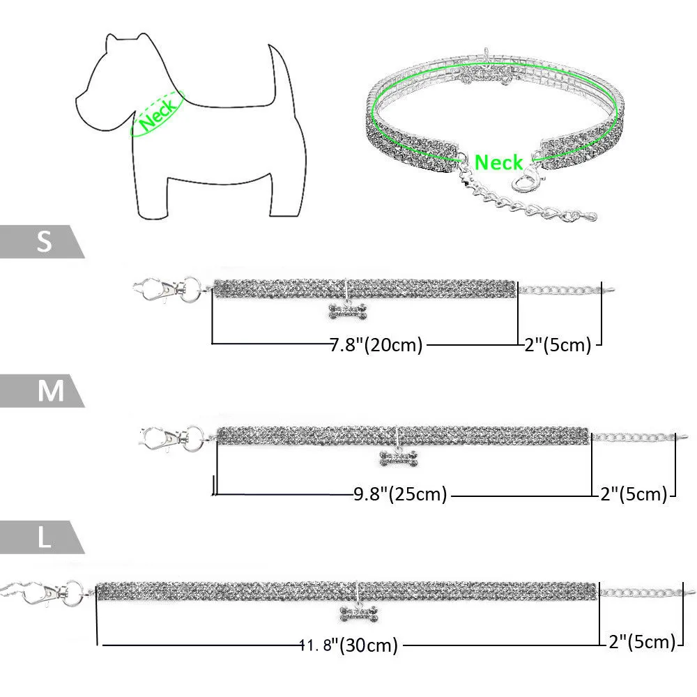 Coleira para Cães com Strass Ajustável e Fecho de Liberação Rápida - Imagem 2