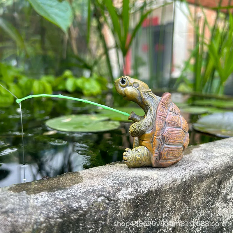Estátua de Resina Pesca Tartaruga para Aquário 6,2 cm - Imagem 4