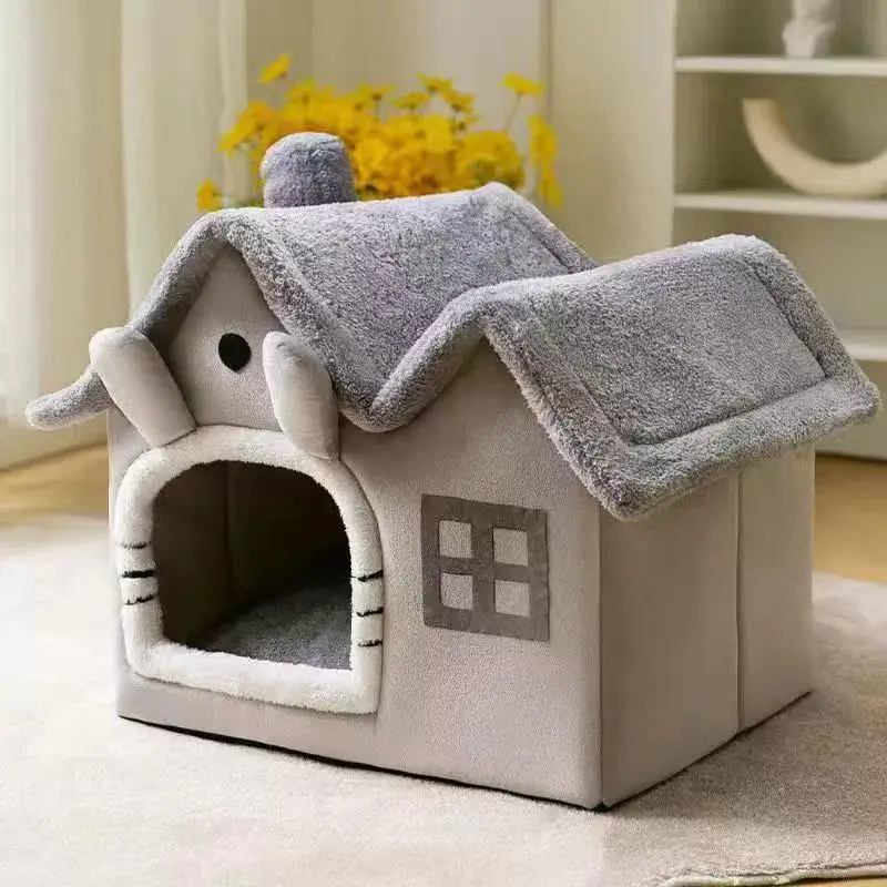 Cama Dobrável para Gatos e Cães Pequenos de Tecido com Fundo Impermeável - Imagem 5