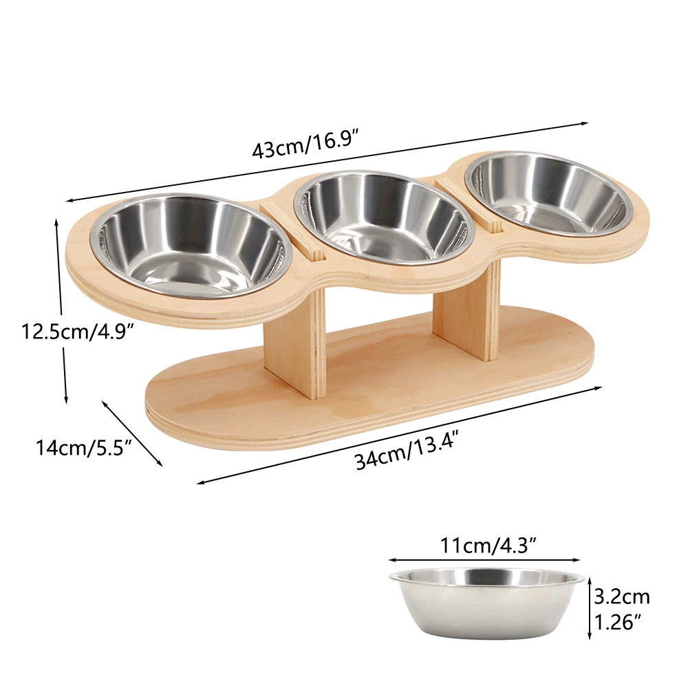 Comedouro Elevado para Gatos com 3 Tigelas Inclinadas 15° - Imagem 2