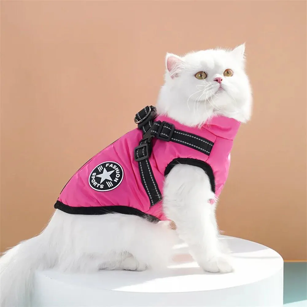 Colete de Algodão para Cães e Gatos Impermeável com Peito e Costas - Imagem 4