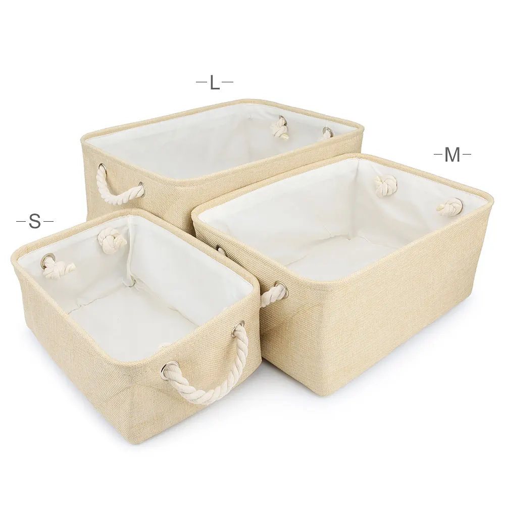 Cesto de Brinquedos para Cães Dobrável de Linho com Alças - Imagem 3