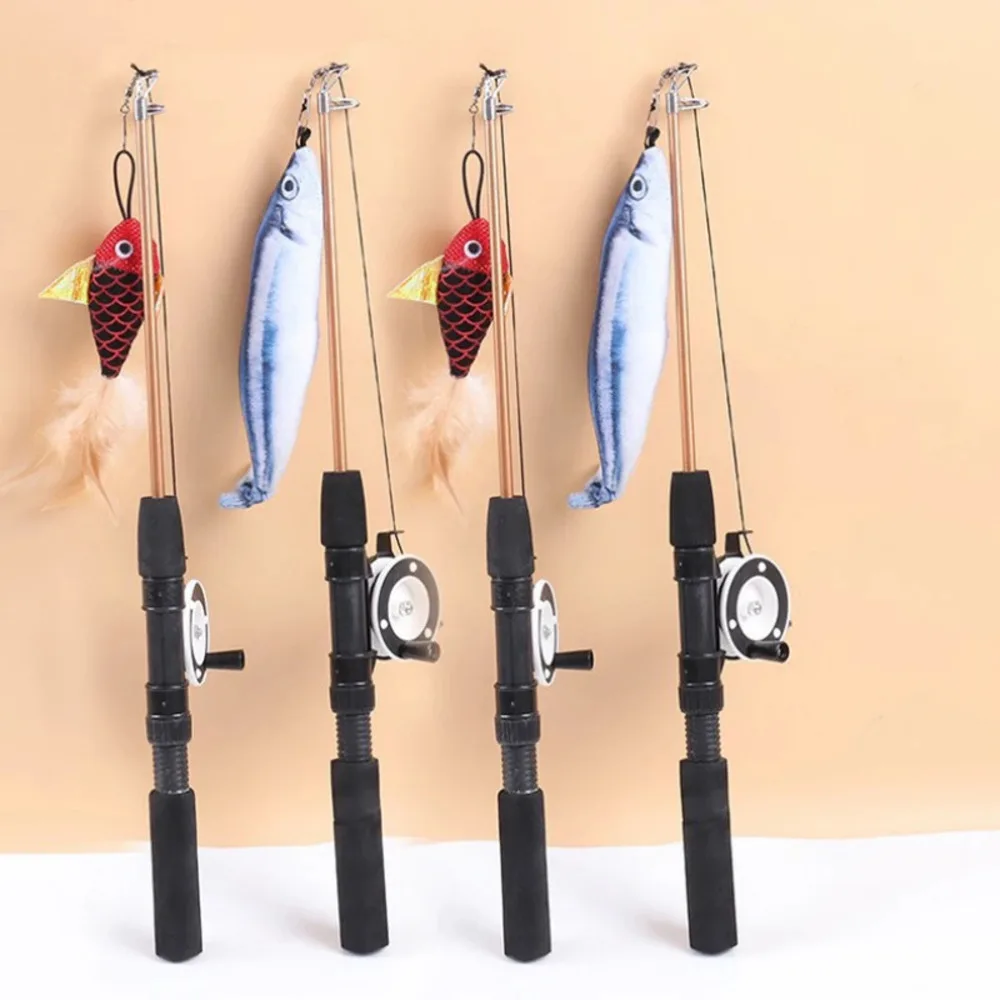 vara de pesca retrátil para gatos