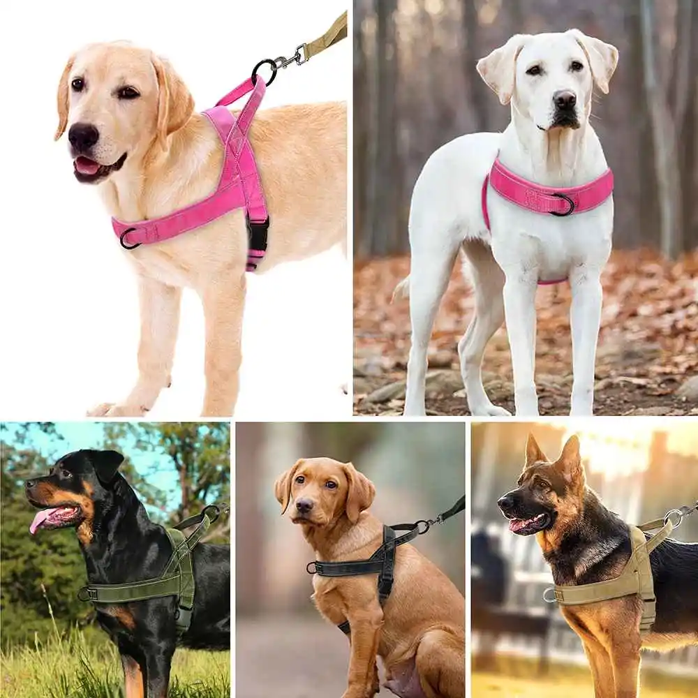 Colete Tático para Cães de Nylon Ajustável com Alça e Refletivos - Imagem 2