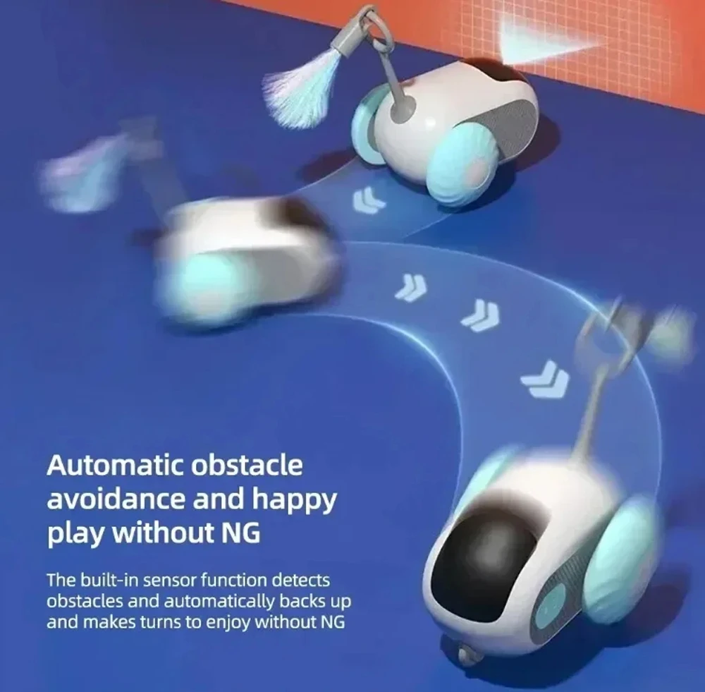 Brinquedo Interativo para Gatos Smart Car com Controle Remoto e Recarregável USB - Imagem 3