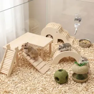 plataforma de madeira para hamster