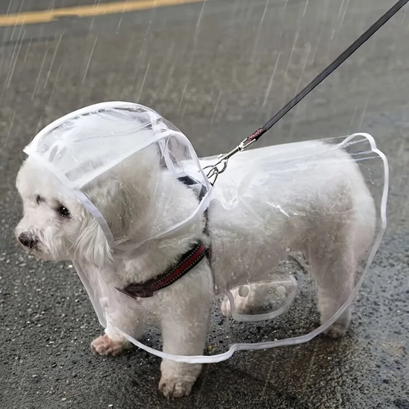 Capa de Chuva para Cães Transparente com Capuz em PVC - Imagem 2
