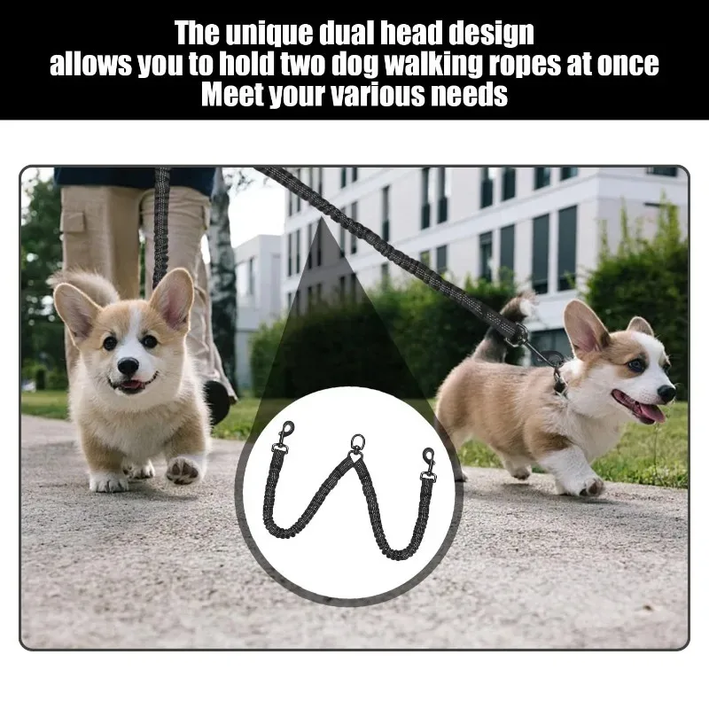 Corda de Passeio Dupla para Cães com Absorção de Impacto - Imagem 5