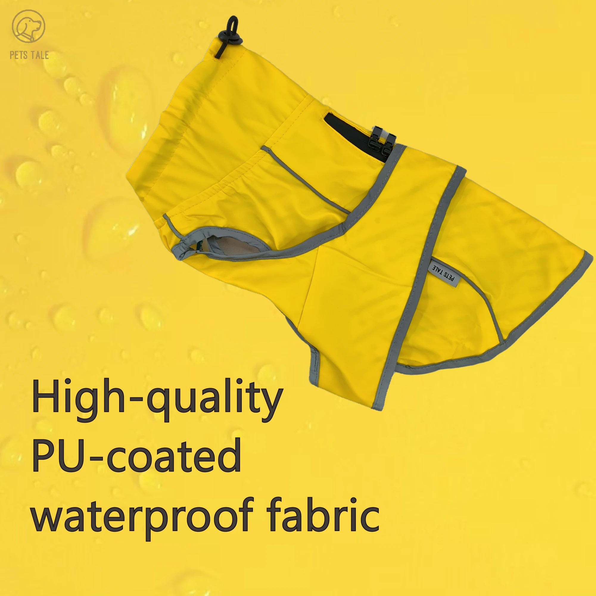 Capa de Chuva para Cães Impermeável com Tiras Refletivas e Capuz Ajustável - Imagem 5