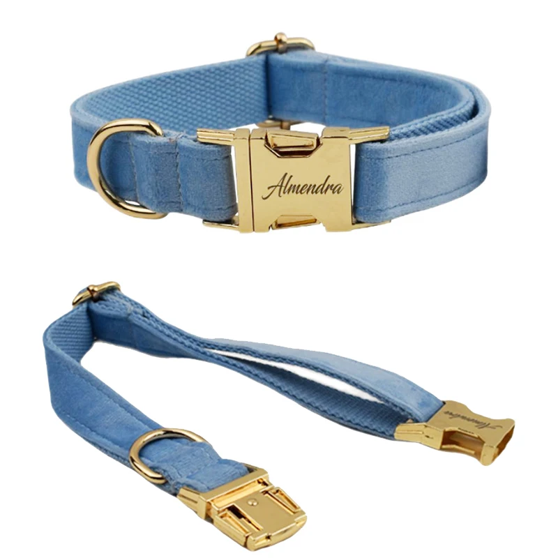 Coleira para Cães de Veludo Personalizada Ajustável com Gravação - Imagem 6