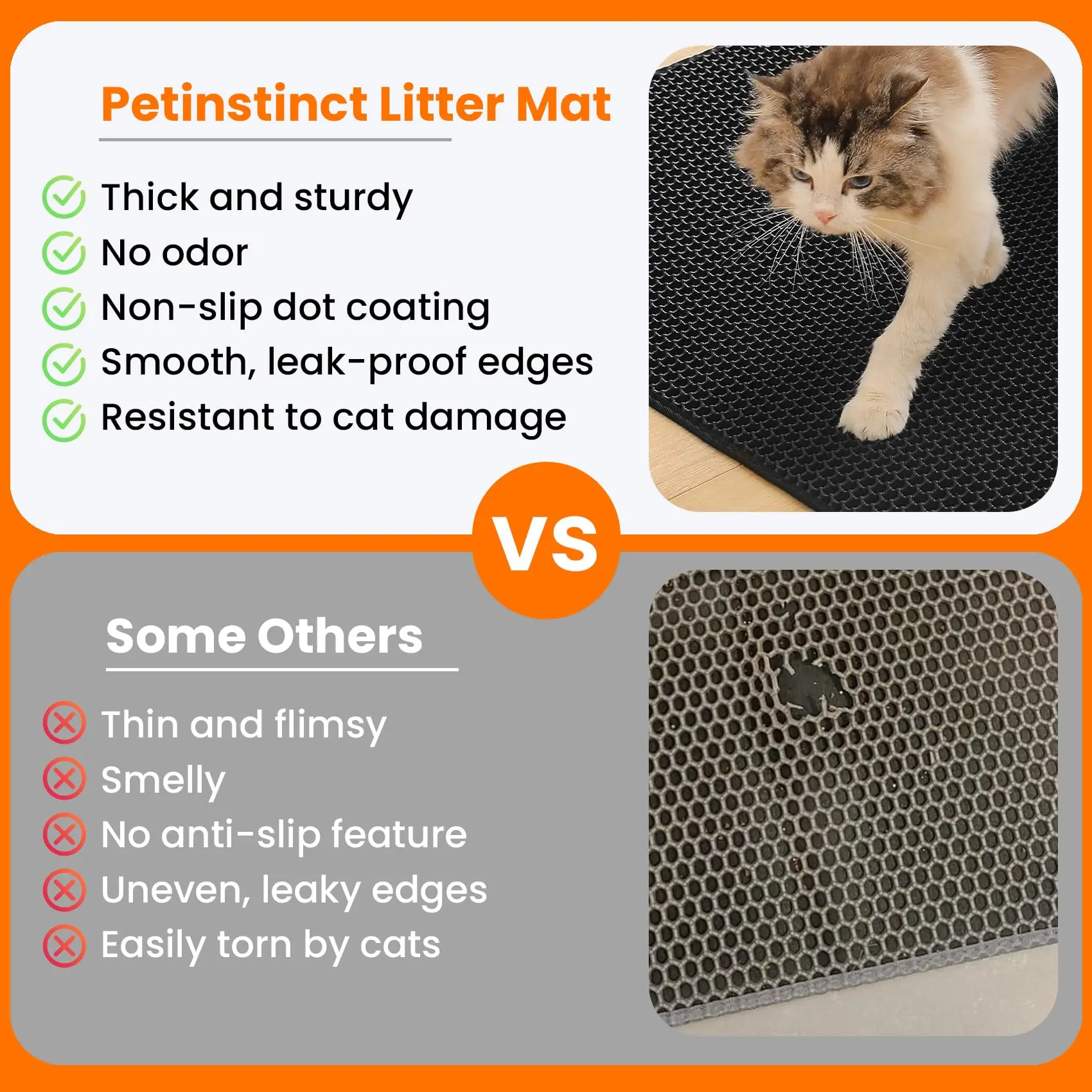 Tapete para Areia de Gato de EVA com Camada Dupla e Base Impermeável - Imagem 4