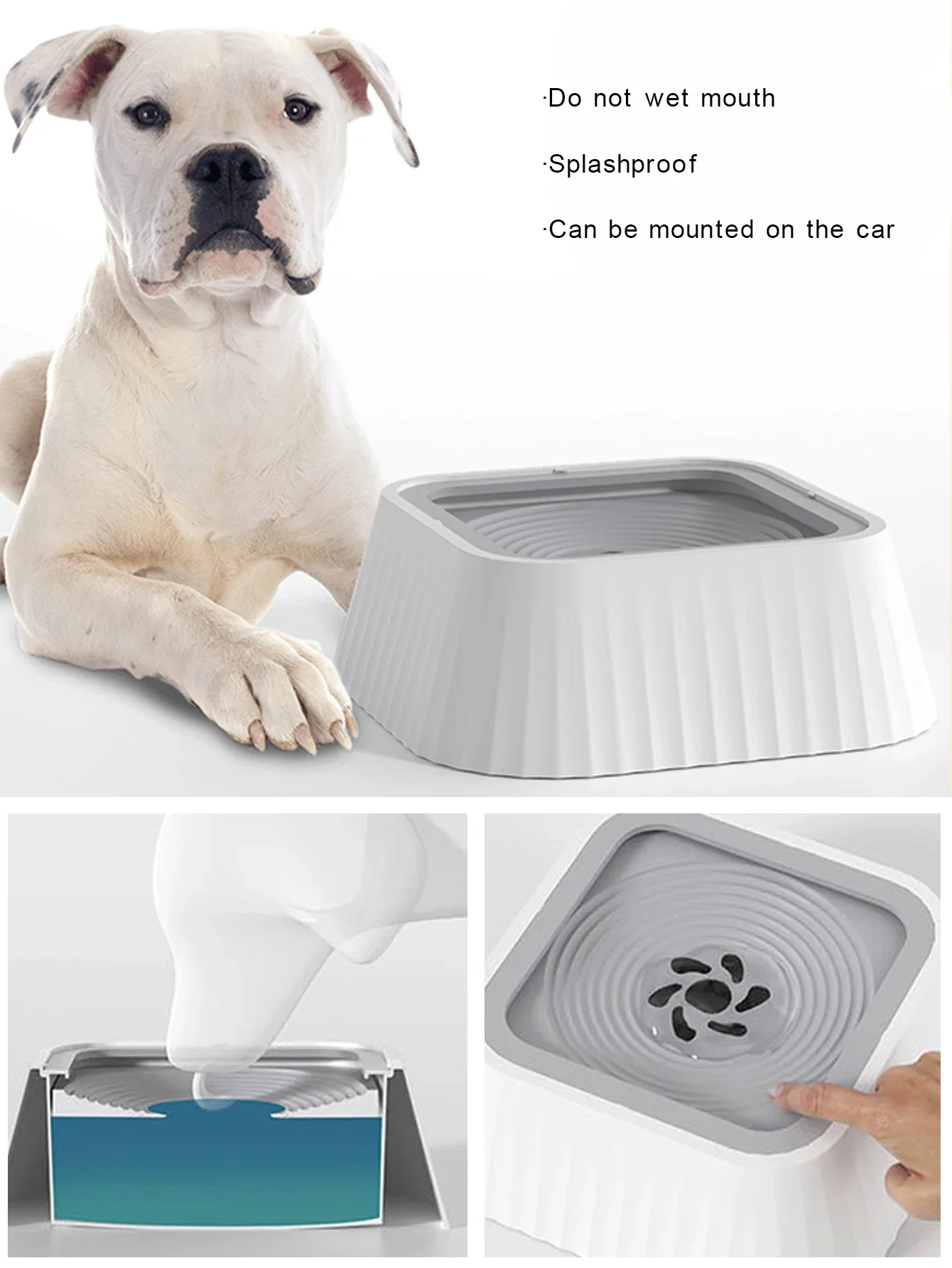 Tigela de Água para Cães com Placa Flutuante Antirrespingo - Imagem 5