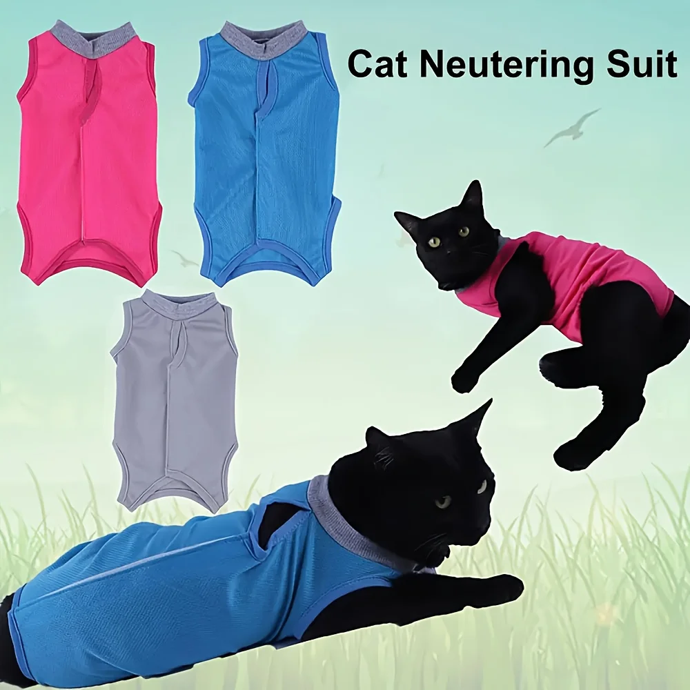 Roupa para Gatos Ajustável Antilamber Pós-Cirurgia - Imagem 3