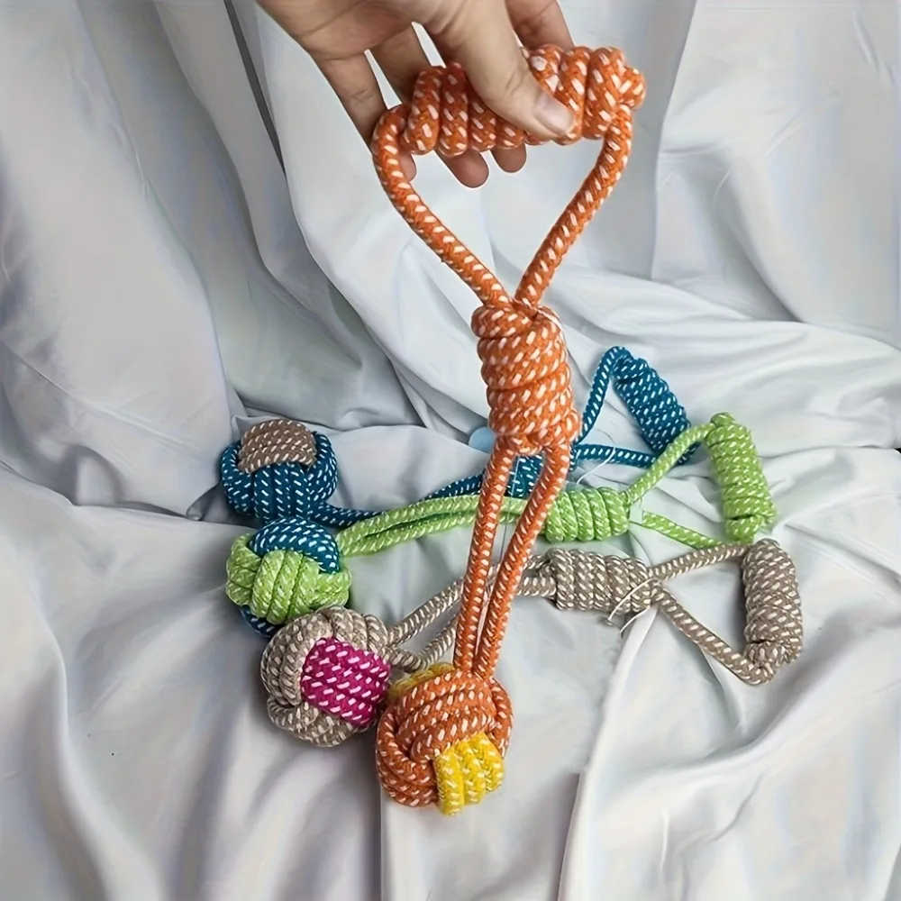 Brinquedo de Corda para Cães com Bola de Tênis Interativa - Imagem 4