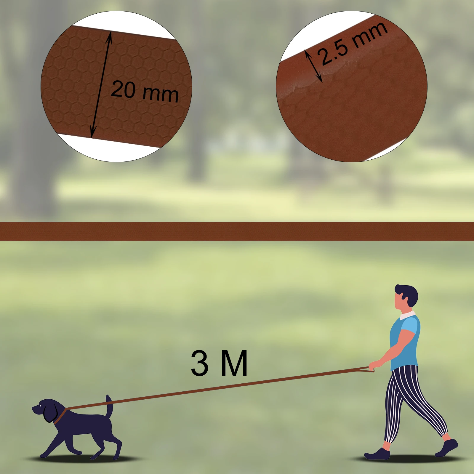 Coleira Longa de PVC para Cães Pequenos e Grandes 3M - Imagem 3