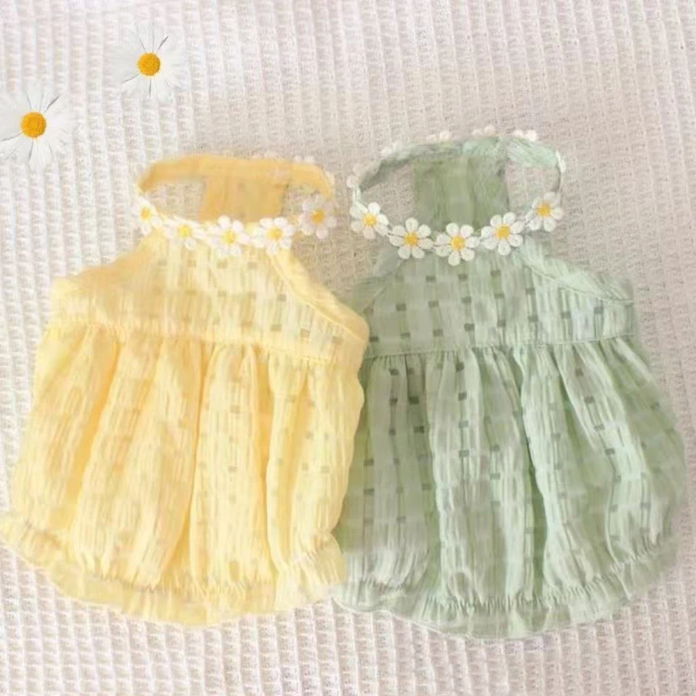 Vestido Floral para Cães Pequenos Amarelo para Passeio - Image 2