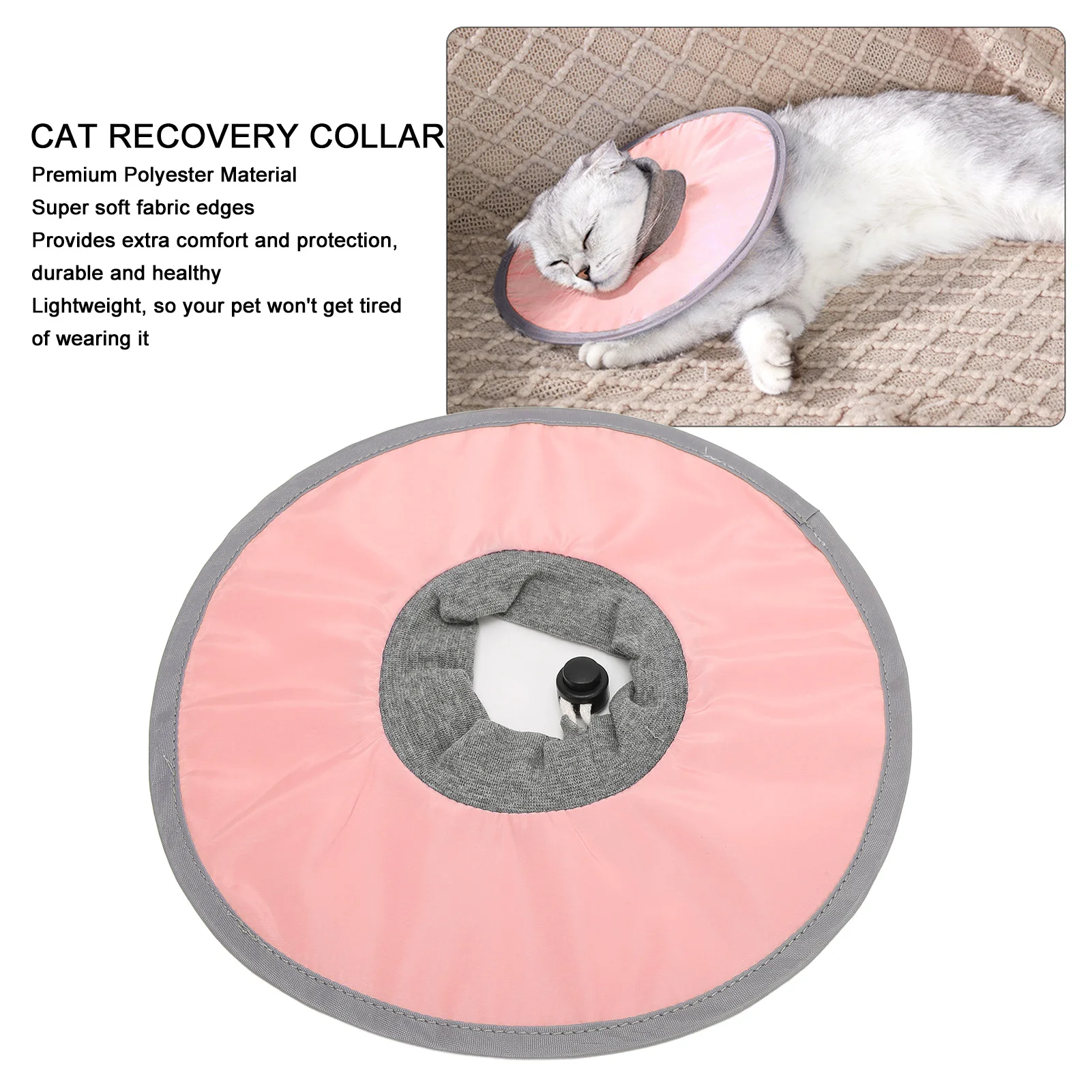 Coleira Pós-Cirúrgica para Gatos Ajustável e Impermeável - Image 3
