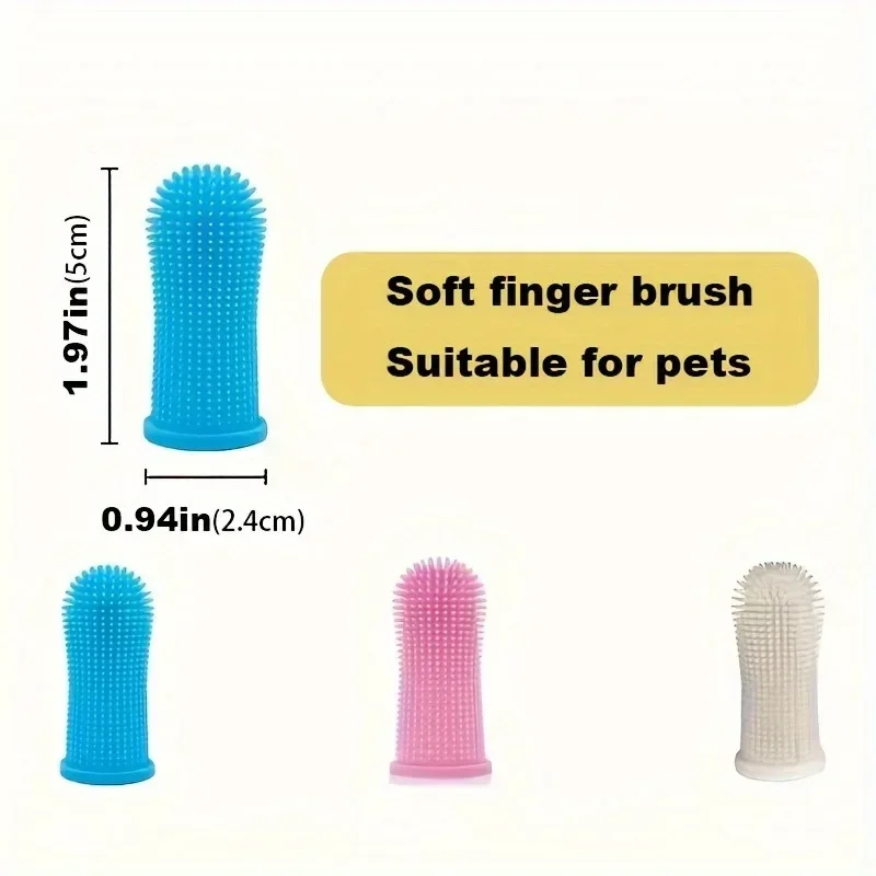 Escova de Dentes de Dedo para Cães e Gatos de Silicone com Estojo - Imagem 2