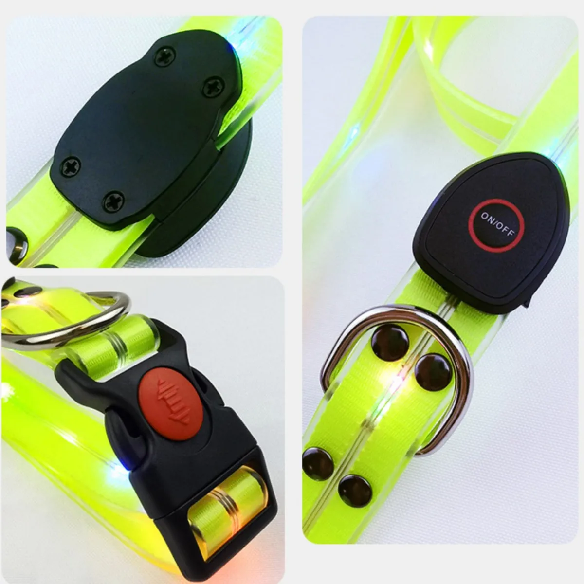 Coleira LED para Cães e Gatos de PVC com Faixa Refletiva - Imagem 3