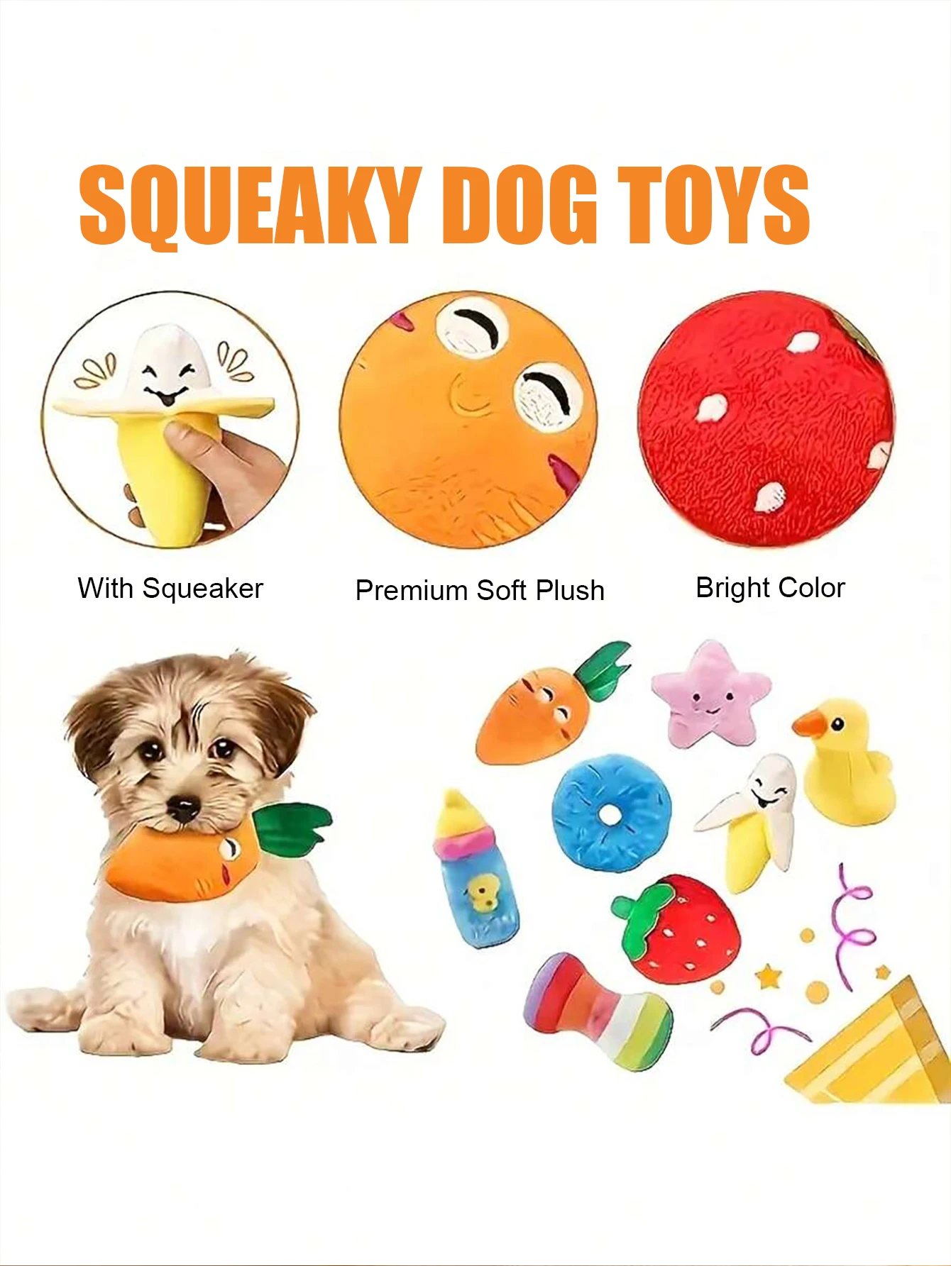 Conjunto de Brinquedos para Cães Pequenos com Som e Cabo de Guerra - Imagem 4