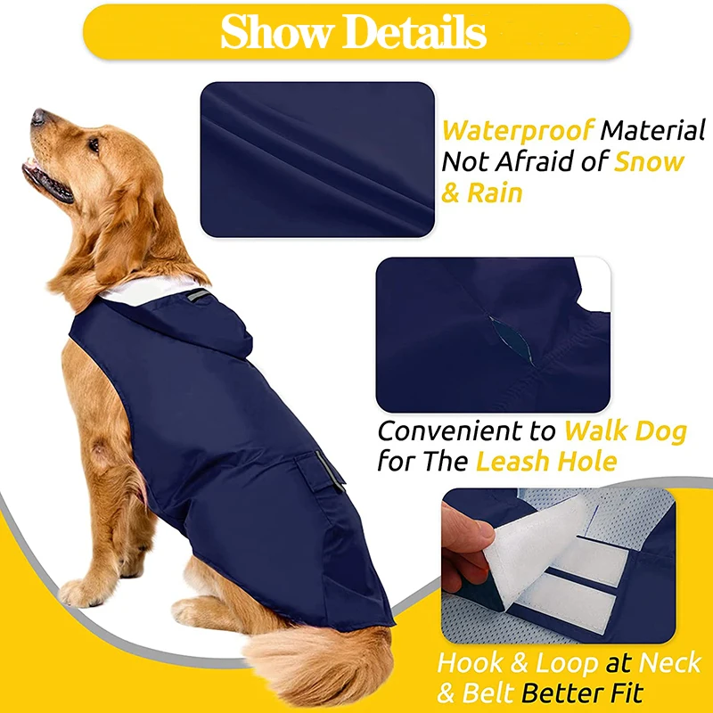 Capa de Chuva para Cães Refletiva com Capuz Ajustável - Imagem 5
