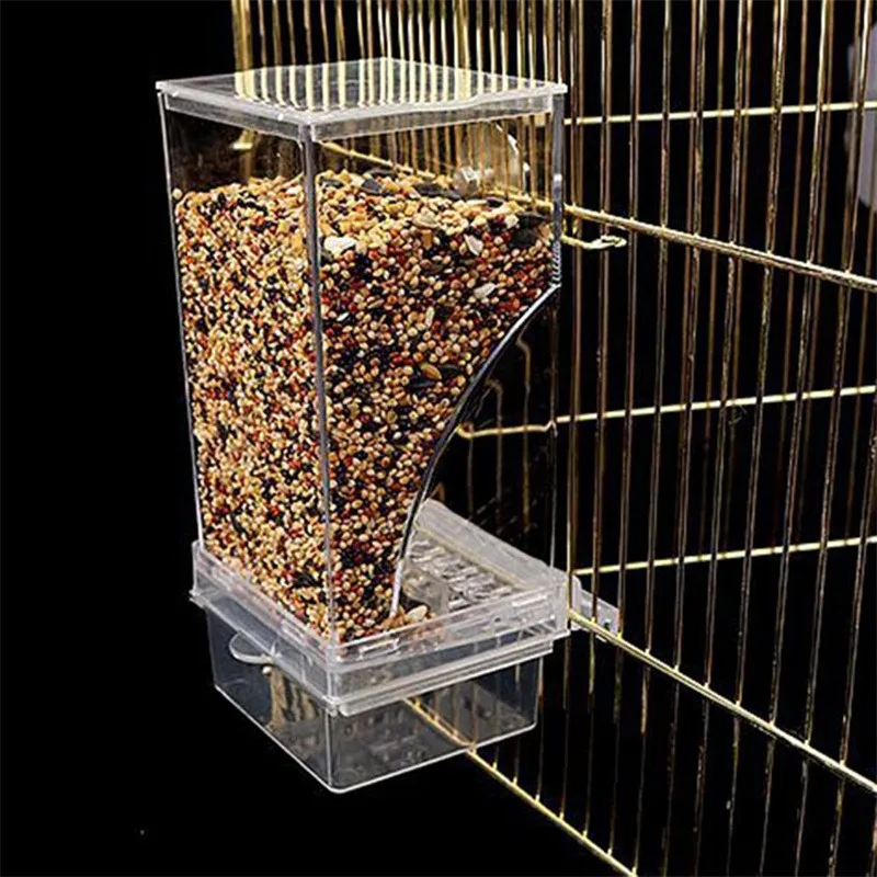 Alimentador de Pássaros para Gaiola Acrílico Transparente 8,2x7,2x18,5 cm - Imagem 5