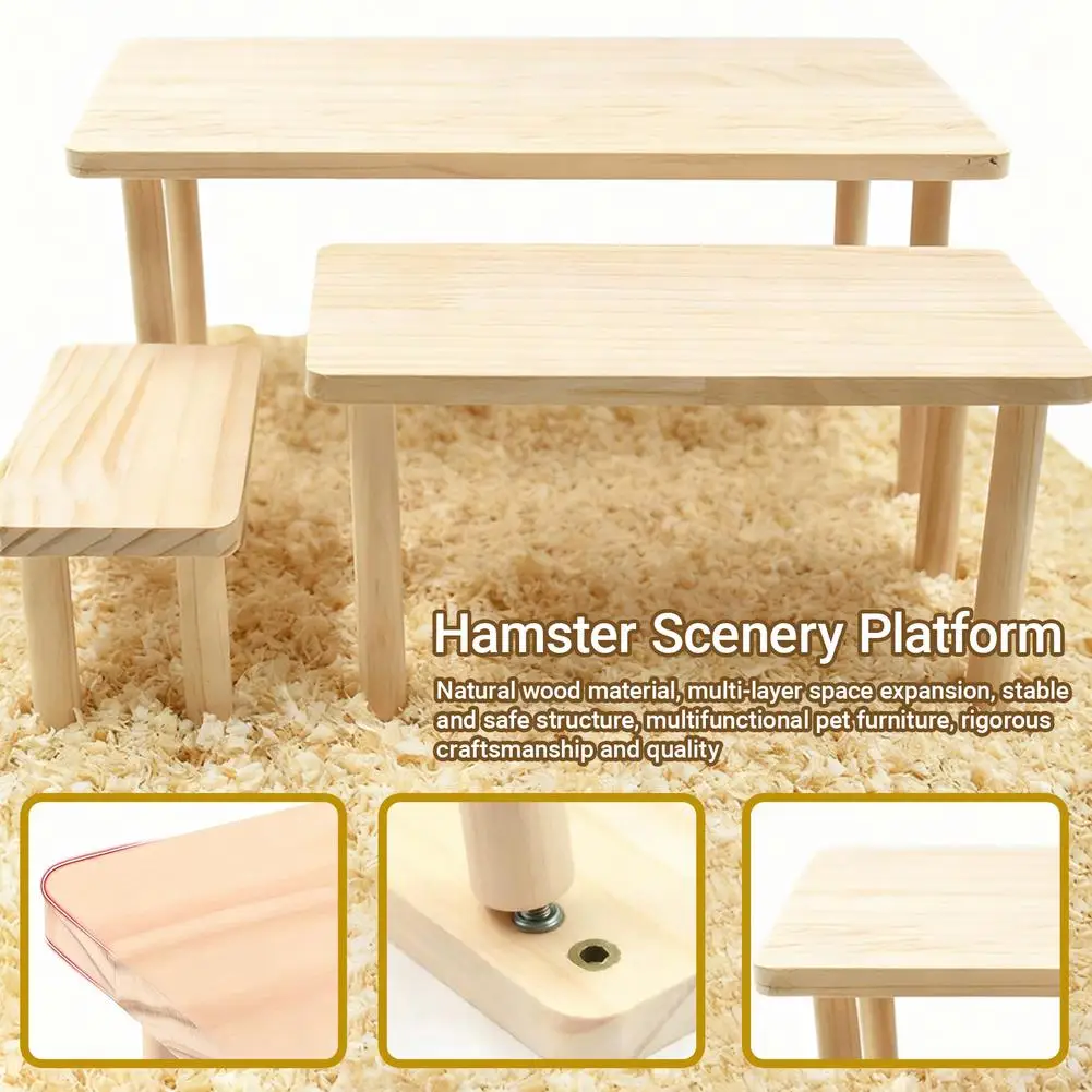 Plataforma de Madeira para Hamster com Superfície Antiderrapante - Imagem 2