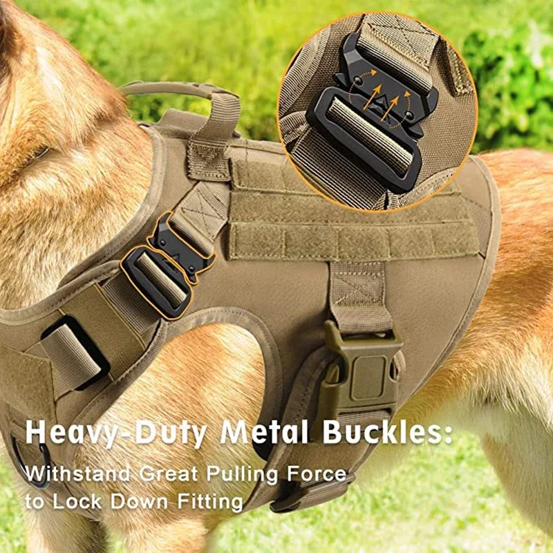 Colete Tático Militar para Cães de Nylon 1000D com Fivelas de Metal - Imagem 4