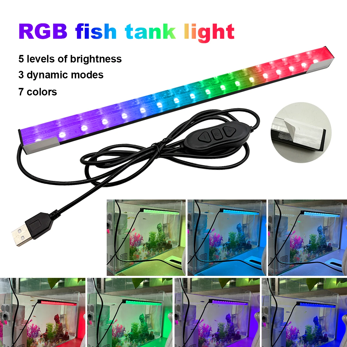 luz led rgb para aquário usb