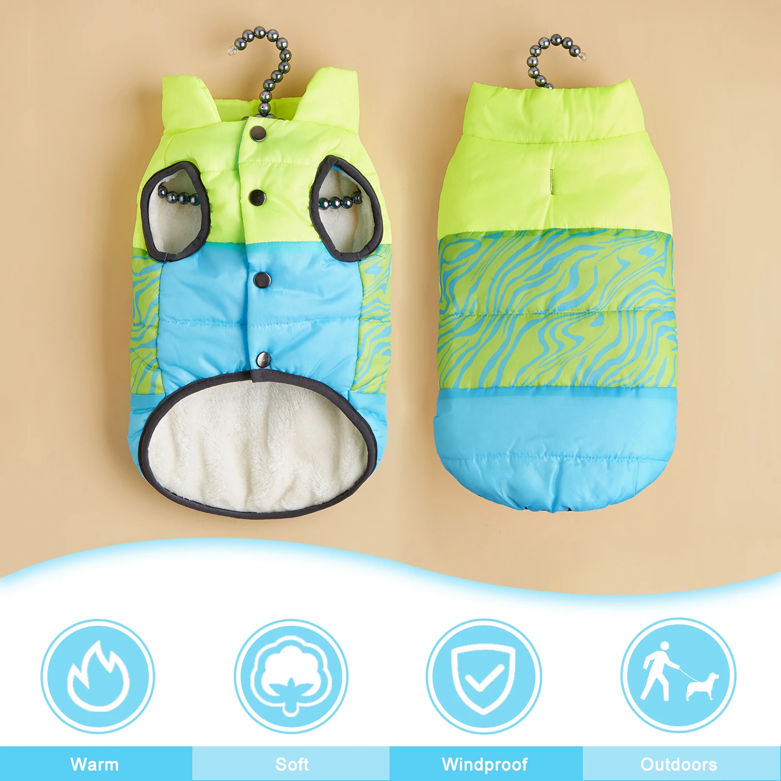 Jaqueta para Cães de Poliéster com Lã Espessada para Inverno - Image 4