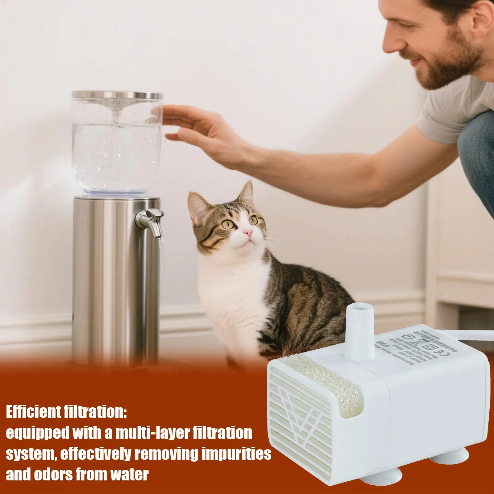 Bomba Submersível para Fonte de Água USB para Gatos Silenciosa - Image 5