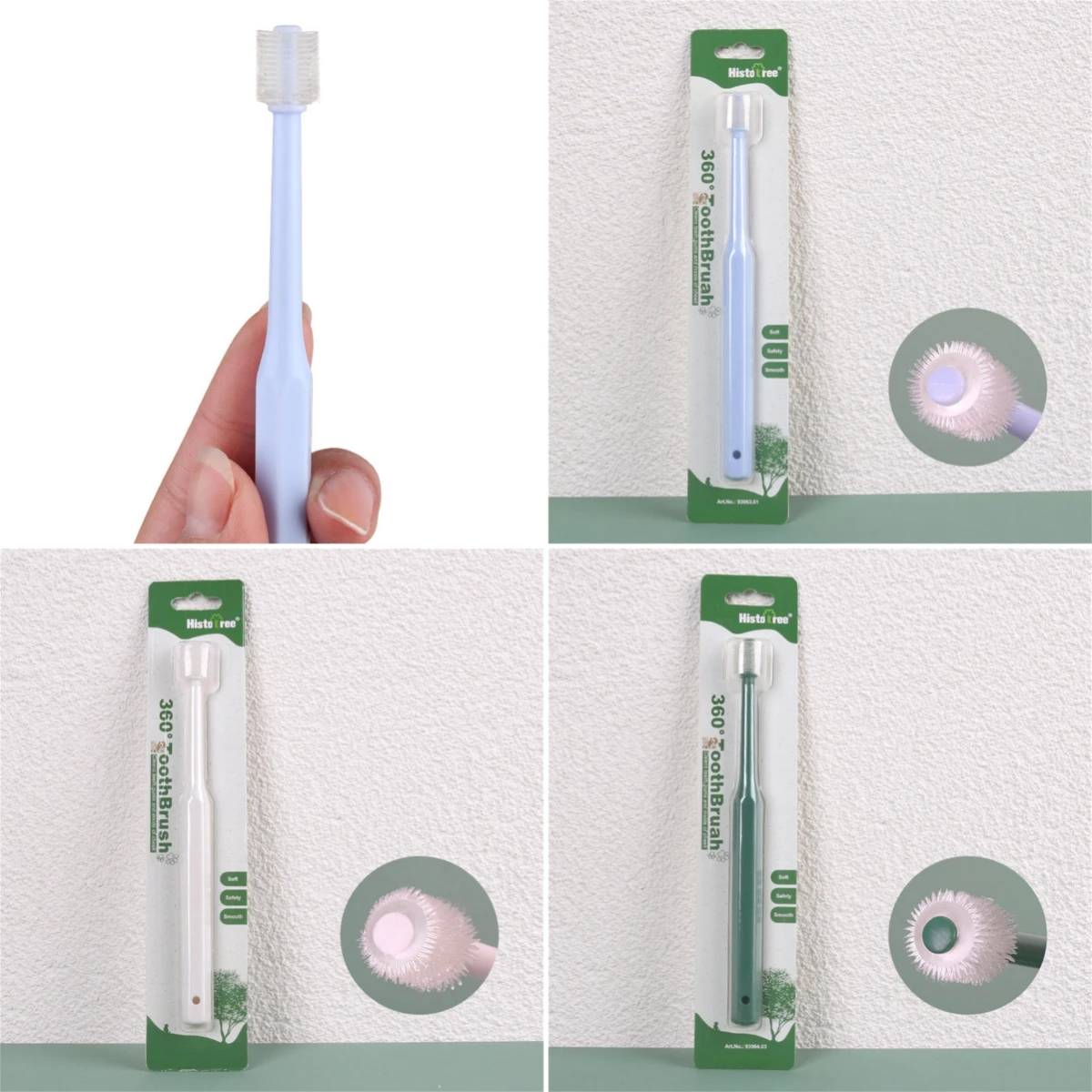 Escova Dental para Cães e Gatos Pequenos 360 Graus com Cerdas TPE - Imagem 6