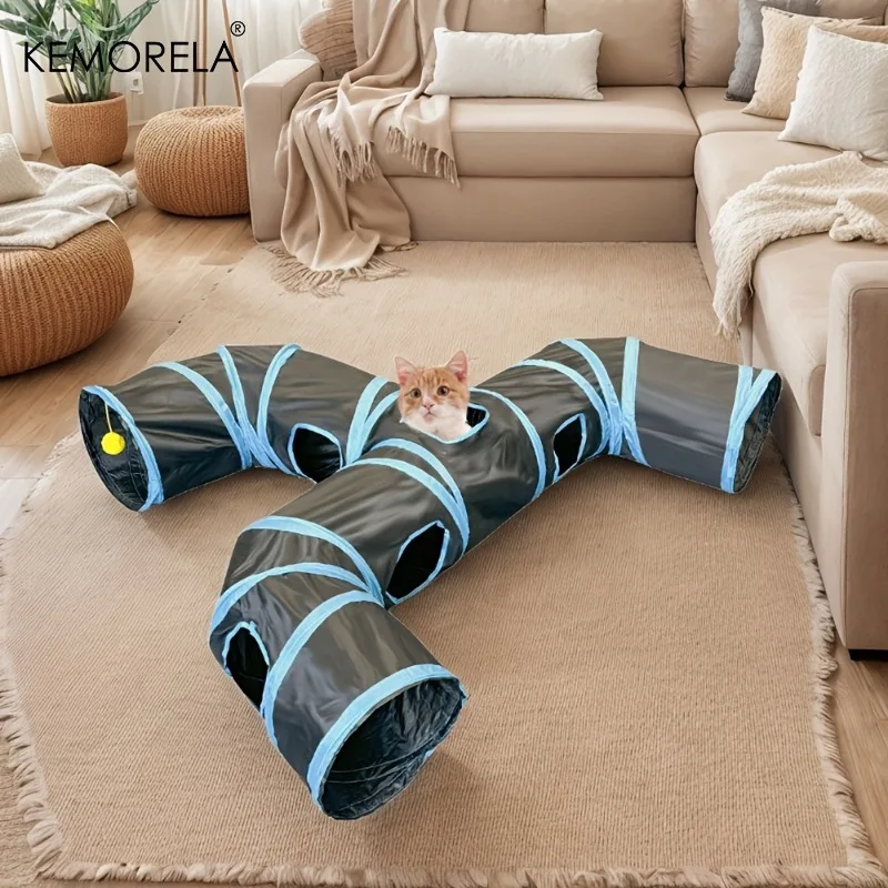 Túnel para Gatos Dobrável em T com Papel Barulhento - Image 5